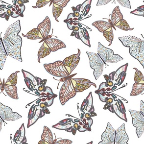 Butterflies illustration pattern