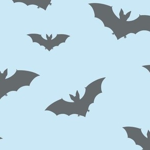 Bat Silhouettes dark grey on light blue - large scale