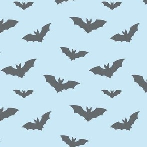 Bat Silhouettes dark grey on light blue - medium scale