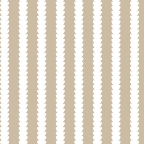 Micro | Contemporary Geometric Vertical Stripes: Modern Elegant White Botanical Floral Stripe Pattern on Sand Nude Beige Background for Garden Upholstery, Home Office Wallpaper, and Timeless Bathroom Home Décor with Neutral Color Palette
