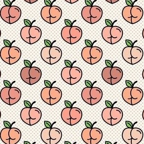 Small Scale Sweet Cheeks Sarcastic Cheeky Peaches on Ivory