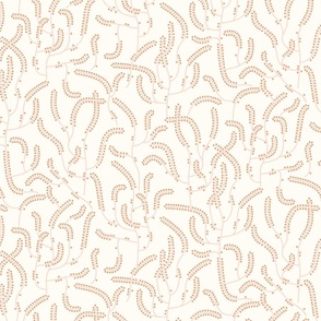 Art deco Moss Horsetail ivory copper large wallpaper scale by Pippa Shaw