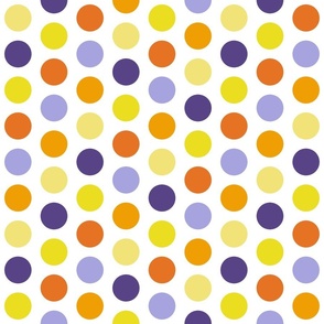 marigold and lilac dots - playful cat coordinate - dots wallpaper and fabric