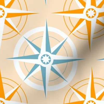 (L) Nautical compass geometric vanilla marigold 