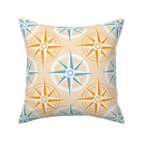 (L) Nautical compass geometric vanilla marigold 