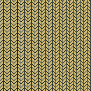 Chevron Herringbone Gold with dark blue lines - medium