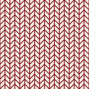 Chevron Herringbone Cream with red lines - large