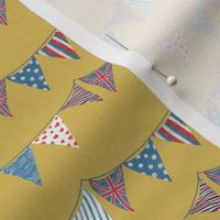 Union Jack Bunting Flags - Gold - small