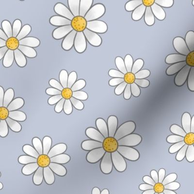 White Daisy Flowers with outline on smoke - medium scale