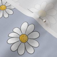 White Daisy Flowers with outline on smoke - medium scale