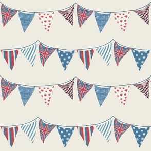 Union Jack Bunting Flags -Cream - Large