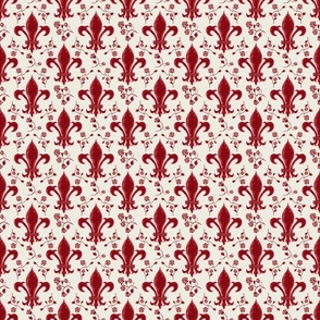 Floral Fleur de lys - red - small