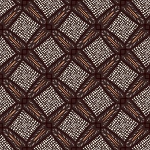 Squaredance Multicolor Geometric in Traditional Mudcloth Colors Large