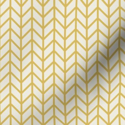 Chevron Herringbone Cream with gold lines - medium