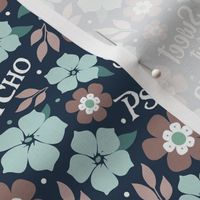 Small-Medium Scale Sweet But Psycho Funny Floral on Navy