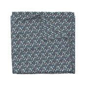Small Scale Sweet But Psycho Funny Floral on Navy