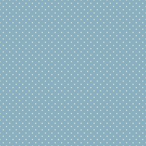 Polka dots -mid blue with cream polka dots