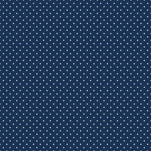 Polka dots -  dark blue with cream polka dots - small