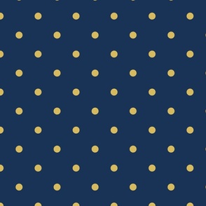 Polka dots - dark blue with gold polka dots - large