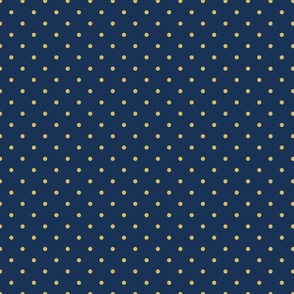 Polka dots - dark blue with gold polka dots - medium