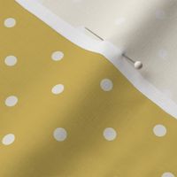 Polka dots - Gold with cream polka dots -small