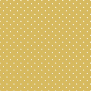 Polka dots - Gold with cream polka dots -small