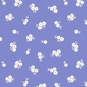 Pretty Blossoms Floral | Small Scale Ditsy | Periwinkle Purple