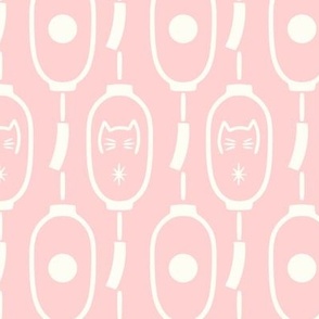 Japanese Cat Lanterns | Medium Scale | Candy Pastel Pink