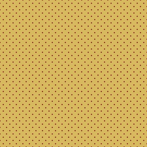 Polka dots - Gold with red polka dots - small