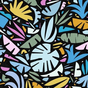 Colorful Tiki Jungle - Bold and Vibrant Leaves / Large