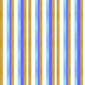 summe barcode stripes, in deep tan, white, light blue, blue vertical 6” repeat 