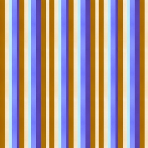 Summer barcode stripes Deep tan, cream, light cyan blue, lilac and lavender 6” repeat