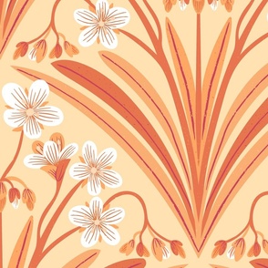 Spring Beauty Flowers - Orange Yellow White - Large