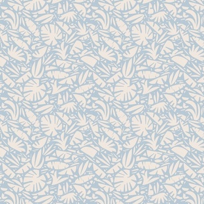 Tiki Jungle - Leaves on Baby Blue / Medium
