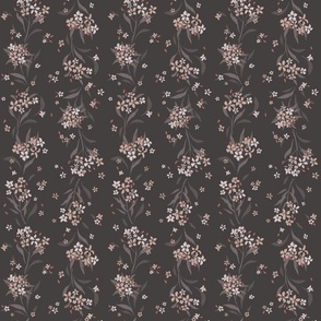 (s) oleander falls – trailing floral | beige pink brown | small scale 