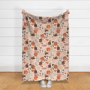 Cats in Kyoto | Large Scale | Warm Brown & Pink Earth Tones Kimono Cat
