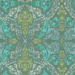 Carpet indian ethnic rug green