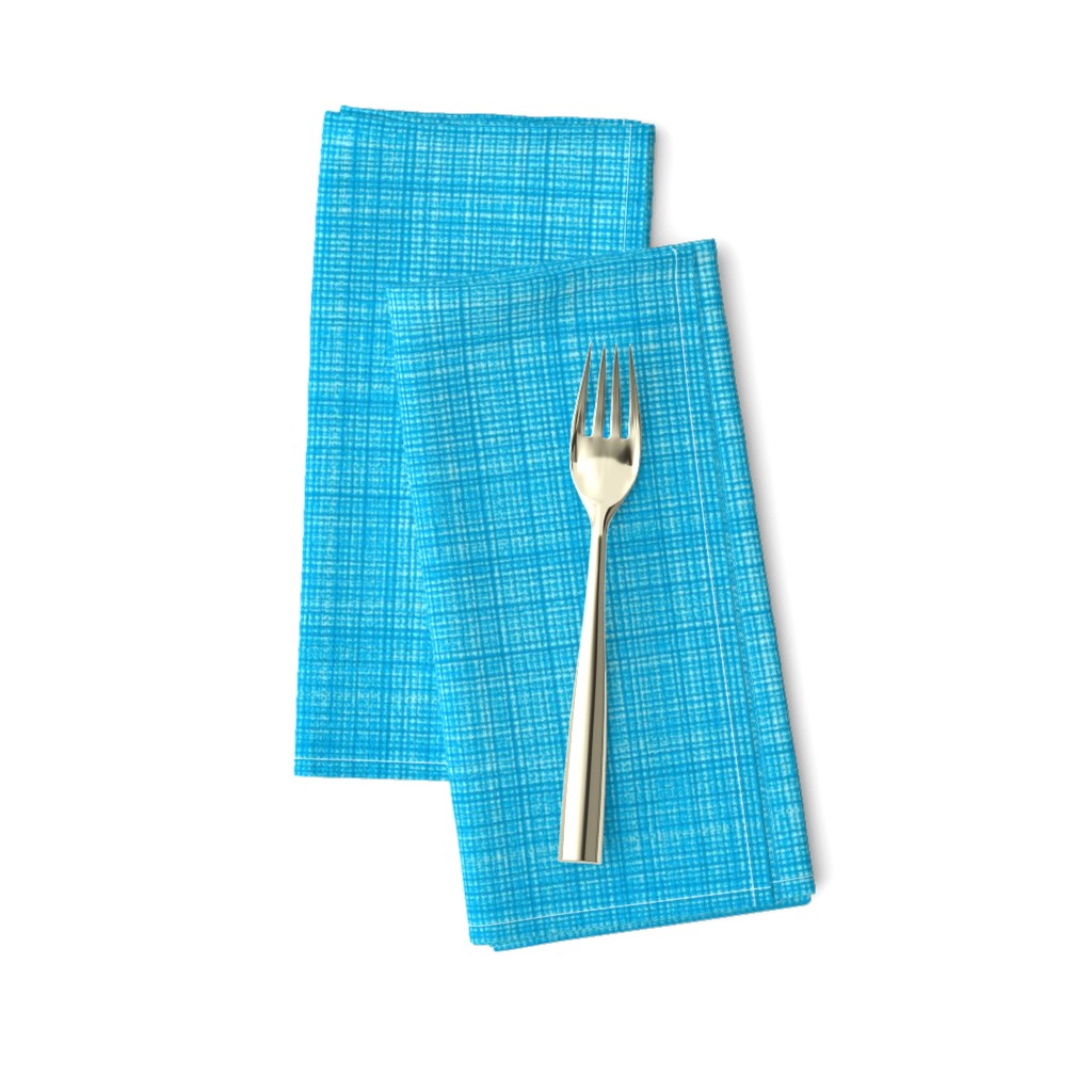 Classic Gingham Checks Plaid Natural Hemp Grasscloth Woven Texture Classy Elegant Simple Blue Blender Bright Colors Summer Light Ocean Blue Turquoise 40BFFF Bold Modern Abstract Geometric