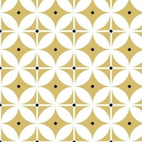 Yellow geometrical tiles - FABRIC