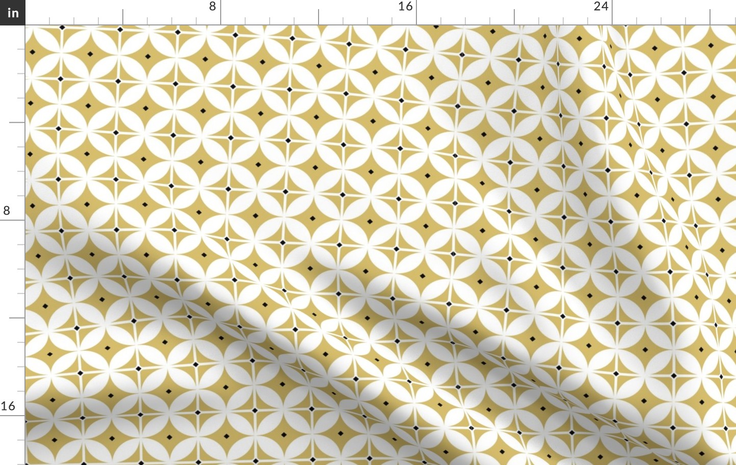 Yellow geometrical tiles - FABRIC