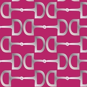 Snaffle Bits Pink and Silver, grey, geometric