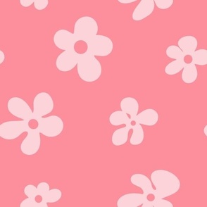 Groovy Cutout Flowers in Tonal Blush Coral Pink