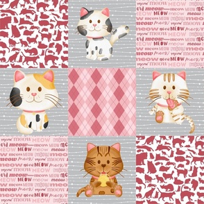 Pink Kitty Quilt Layout