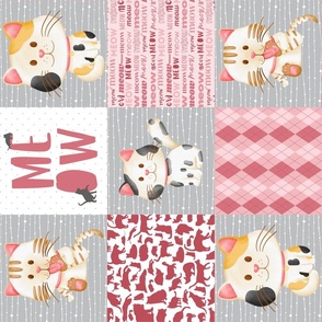 Pink Kitty Quilt Layout