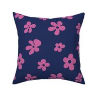 Groovy Cutout Flowers in Navy + Phlox Pink