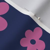 Groovy Cutout Flowers in Navy + Phlox Pink