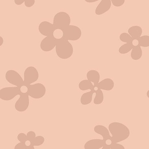 Groovy Cutout Flowers in Tonal Taupe Beige