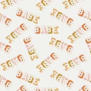 MINI babe fabric - typography fabric, muted neutral kids 