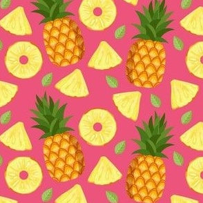 Pineapples on pink (Large)
