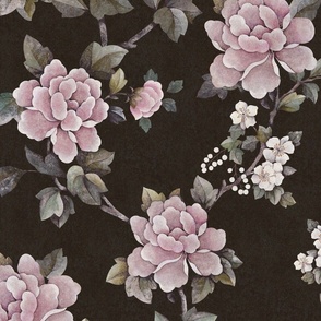 Peony Flower - Pink/Black